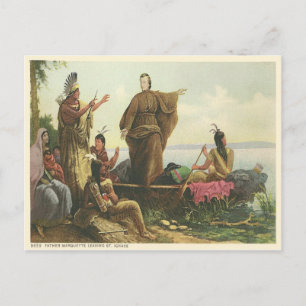 Vintage Father Marquette, St Ignace Michigan Postcard