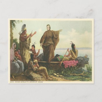 Vintage Father Marquette  St Ignace Michigan Postcard by thedustyattic at Zazzle