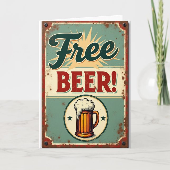 Vintage Fathers Day Beer Card (Front)