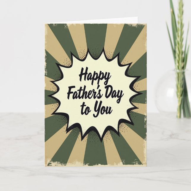 Vintage Fathers Day Burst Card (Front)