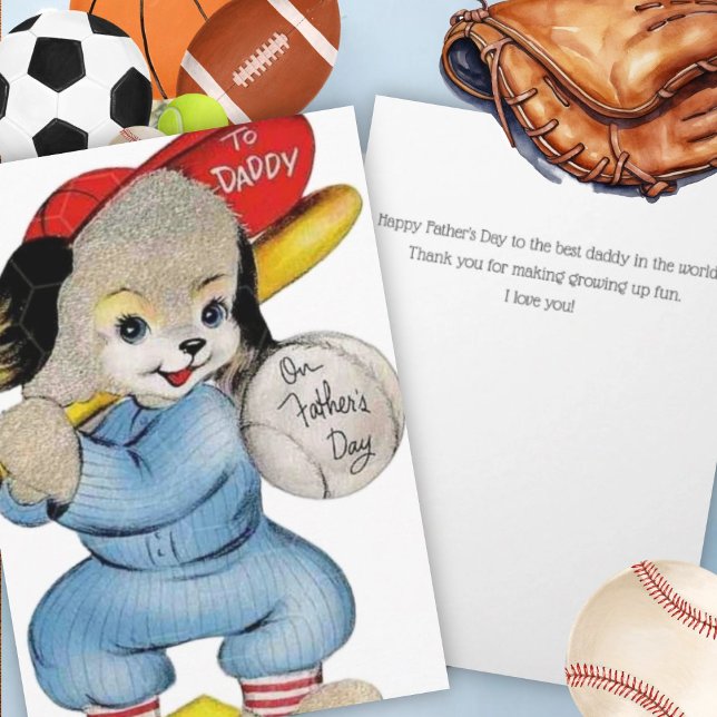 Vintage Father's Day Card for Daddy Baseball (Creator Uploaded)