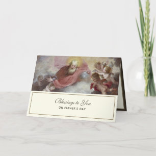 Vintage Fathers Day Catholic Religious Card