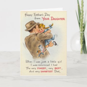 Vintage Father's Day - From Your Daughter  Card by AsTimeGoesBy at Zazzle