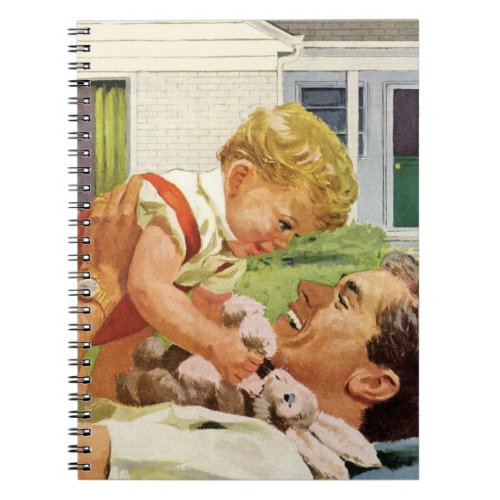 Vintage Fathers Day Happy Family in the Suburbs Notebook