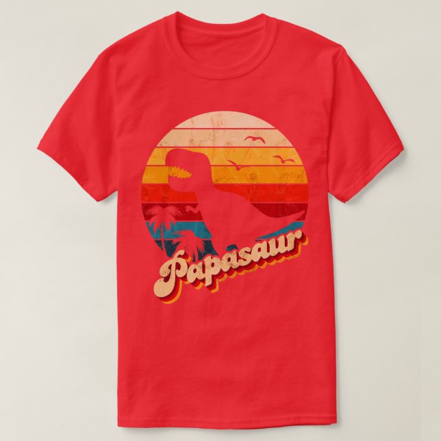Vintage Fathers Day Papasaur T-Shirt (Design Front)