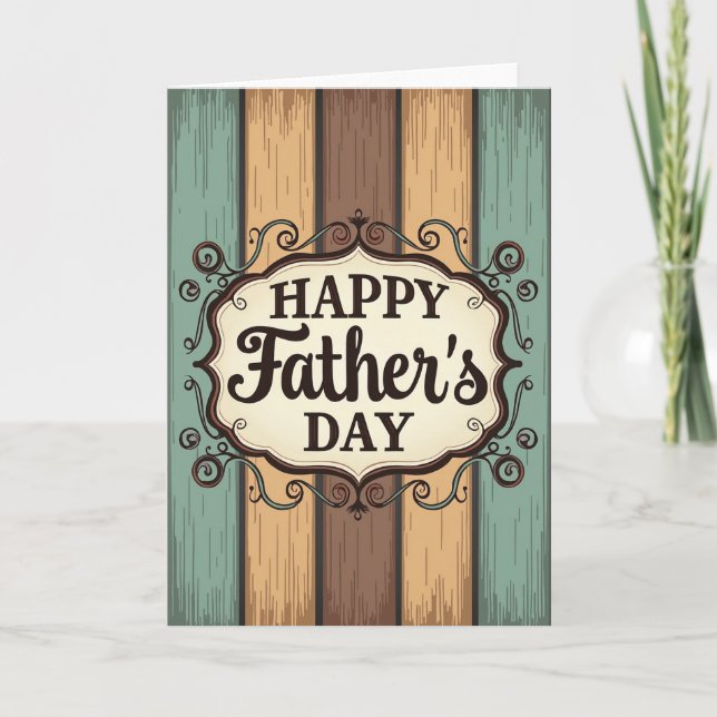 Vintage Fathers Day Plaque Art Card (Front)