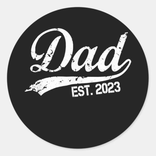 Vintage Fathers day Promoted to Dad est 2023  Classic Round Sticker