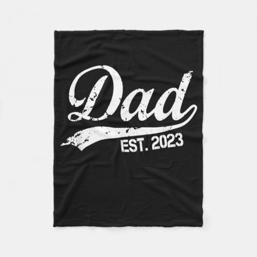 Vintage Fathers day Promoted to Dad est 2023  Fleece Blanket