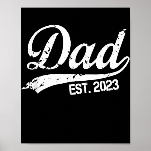 Vintage Fathers day Promoted to Dad est 2023  Poster