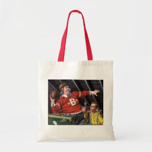 Vintage Father's Day, Sports Football Dad and Son Tote Bag