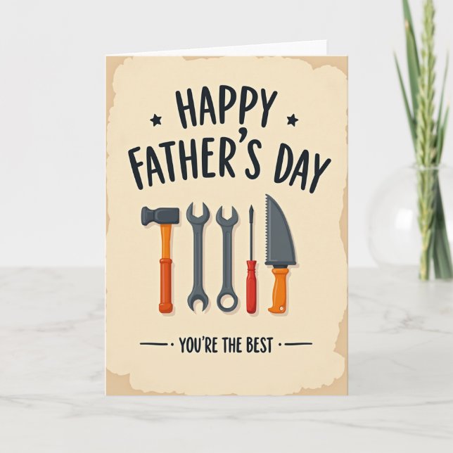 Vintage Fathers Day Tools Card (Front)