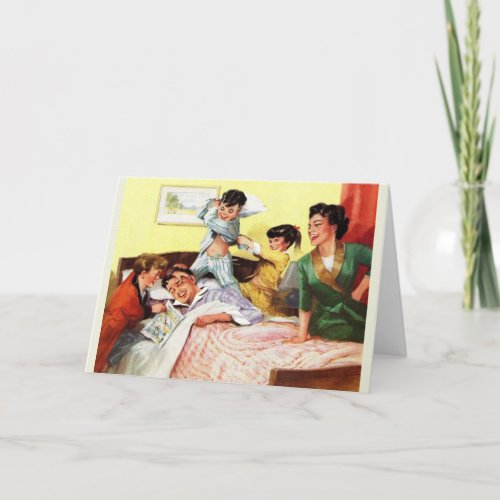 Vintage Fathers Day Wake Up Greeting Card