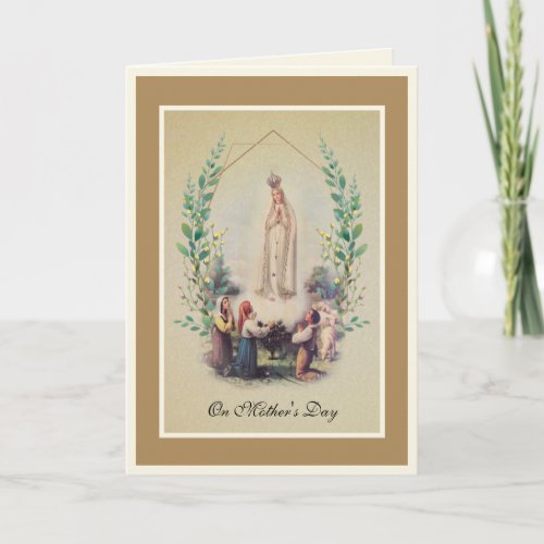 Vintage Fatima Virgin Mary Catholic Mothers Day Card