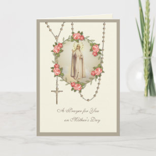 Vintage Fatima Virgin Mary Catholic Mother's Day Card