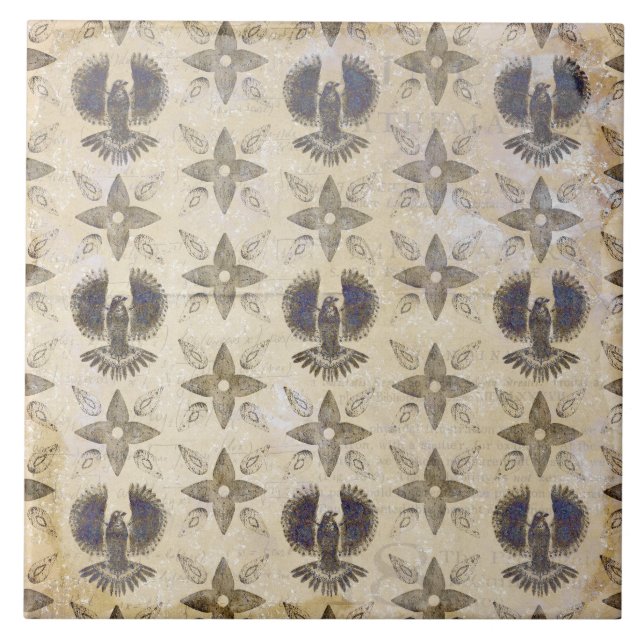 Vintage Faux Eagle Neutral Ceramic Tile (Front)