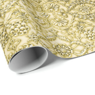 Embossed Wrapping Paper, Gold Taffeta