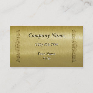 Vintage Faux Etched Brass Business Card