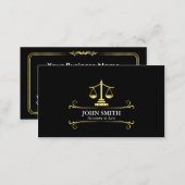 Vintage Faux Gold Libra Professional Attorney Business Card (Front/Back)