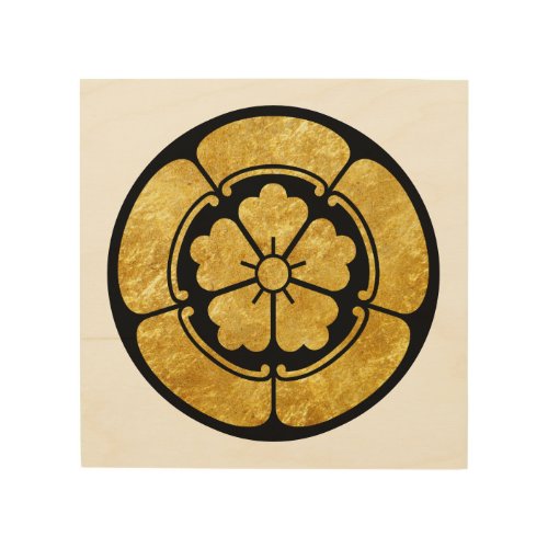 Vintage Faux Gold Oda Japan Mon Oriental Wood Wall Art