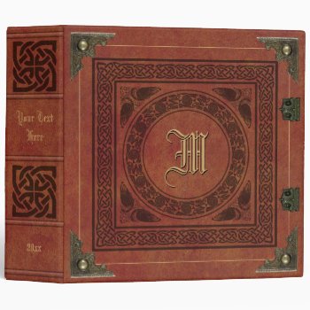Vintage Faux Leather Celtic Knot Book Template 3 Ring Binder by thallock at Zazzle
