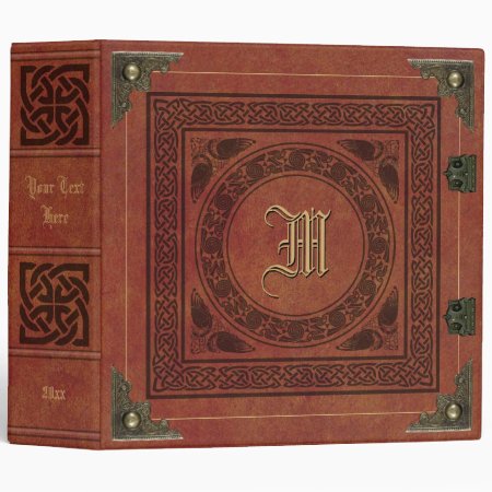 Vintage Faux Leather Celtic Knot Book Template 3 Ring Binder