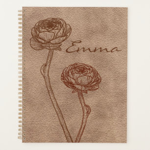 Vintage Faux Leather Minimalist Personalized Planner