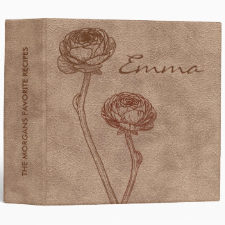 Vintage Faux Leather Recipe Binder Personalized