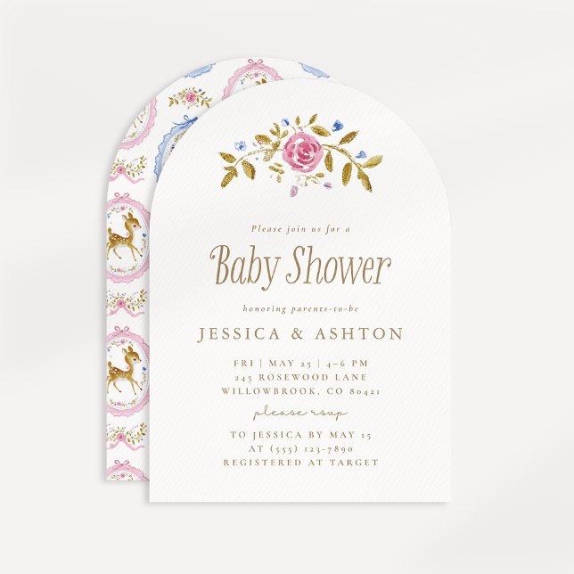 Vintage Fawn Baby Shower Invitation (Creator Uploaded)