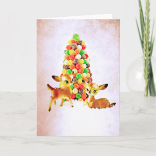 Vintage Fawns by Gumdrop Tree Holiday Card