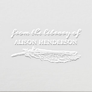 Vintage Feather Pen From The Library Book Embosser