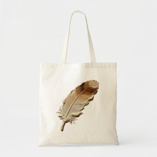 Vintage Feather Watercolor Boho Minimalist Art Tote Bag