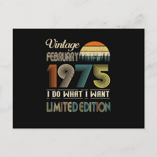 Vintage February 1975 What I Want Limited Edition Announcement Postcard