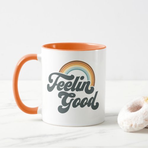 Vintage Feeling Good Rainbow Mug