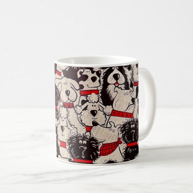 Vintage Feline Fabric Mug (Front Right)