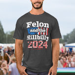 Vintage Felon & Hillbilly Trump Vance 2024  T-Shirt
