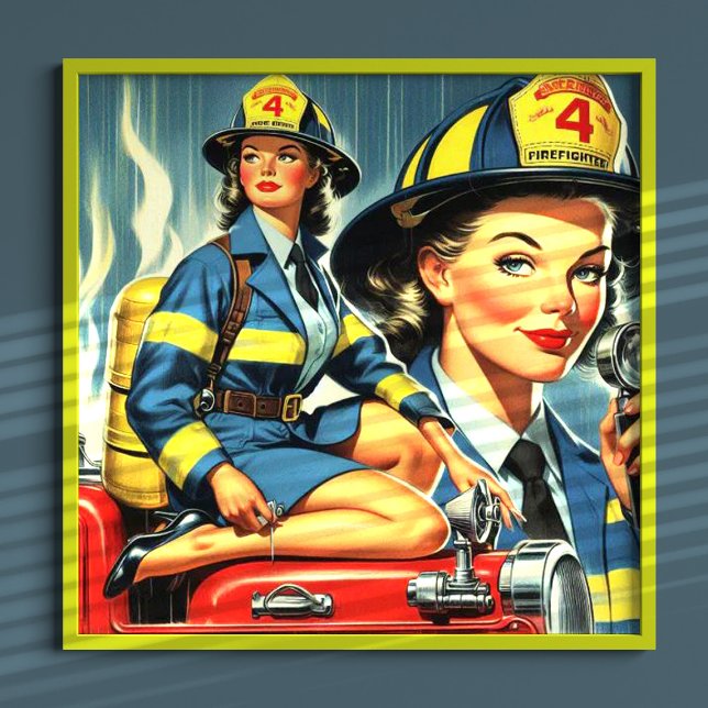 Vintage Female Firefighter Poster (Creator Uploaded)