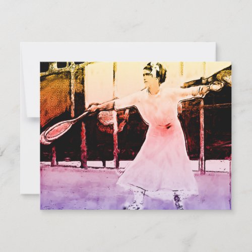 Vintage female tennis player _ pop art painting