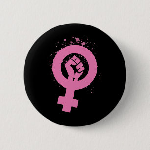 Vintage Feminism Symbol Design  Button
