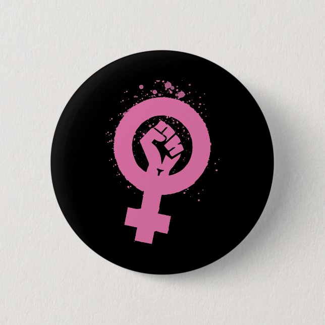 Vintage Feminism Symbol Design  Button (Front)