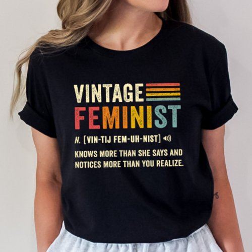 Vintage Feminist Definition Tee Retro Grunge T_Shirt