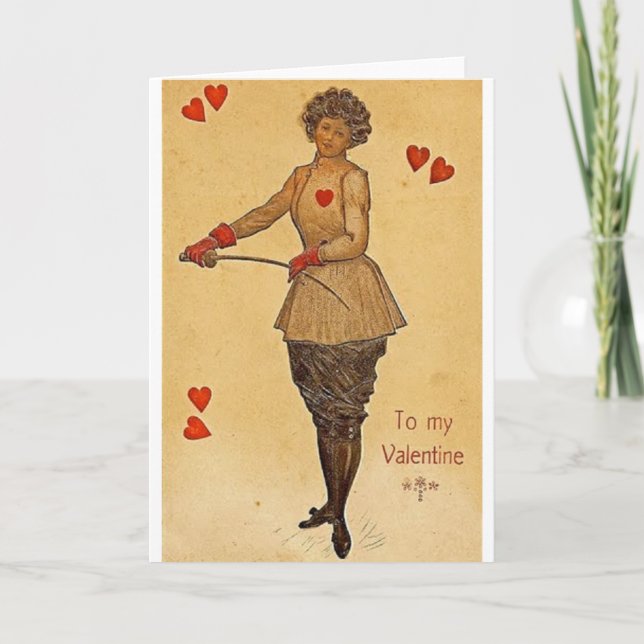 Vintage Fencer / Fencing Valentine's Day Card (Front)