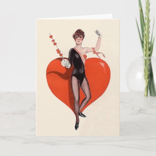 Vintage Fencer Valentine Greeting Card