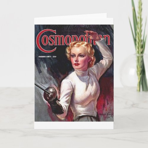 Vintage Fencing Cosmopolitan Beauty Note Card