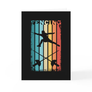 Vintage Fencing Gift for Fencer Saber Rapier Retro Card