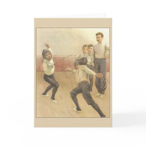 Vintage Fencing Lesson Note Card