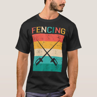 Vintage Fencing Swordsman Fencing Fans Player Fen T-Shirt