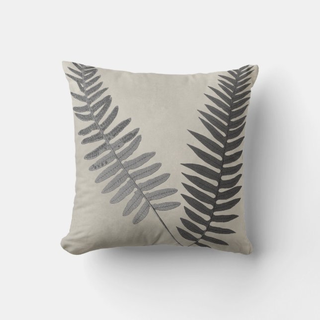 Vintage Ferns Throw Pillow (Front)