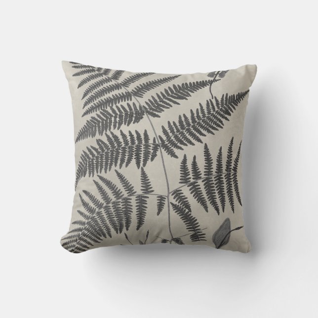 Vintage Ferns Throw Pillow (Front)