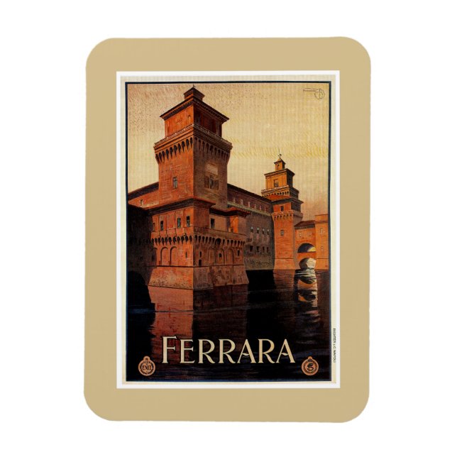 Vintage Ferrara Italian travel poster Magnet (Vertical)