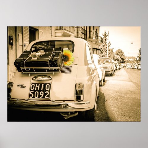 Vintage Fiat 500 Cinquecento in Italy Poster